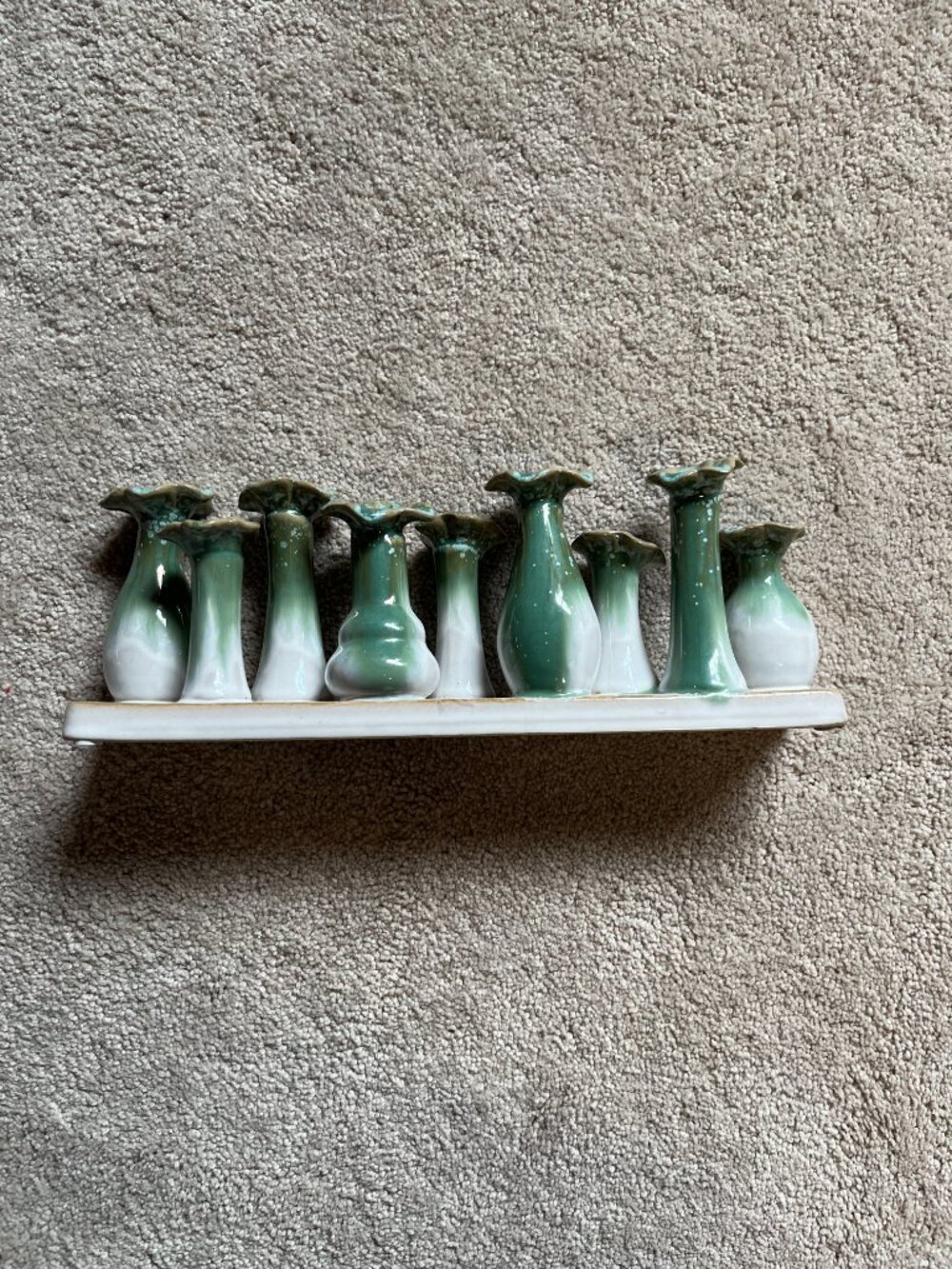 Tag Flourish Bud Vase Green Reactive Glaze